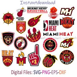 Miami Heat Logo SVG, Miami Heat PNG, Miami Heat Emblem, Miami Heat Logo Transparent, Png, DXF, cricut, Instantdownload