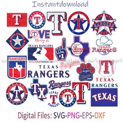 Texas Rangers bundle, Texas Rangers Logo svg, Texas Rangers png, Cricut Texas Rangers, Texas Rangers Logo, mlb Team Logo