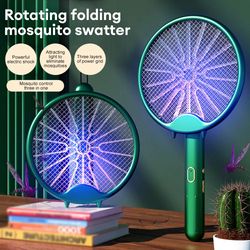 3000V Electric Mosquito Racket Mosquito Killer Lamp USB Rechargeable Foldable Mosquito Repellent Lamp Swatter cleaner