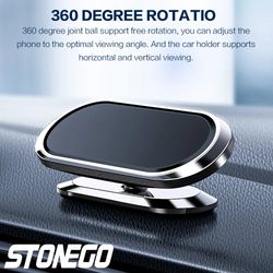 Metal Magnetic Phone Holder 360 rotating Car Phone Holder Stand Zinc Alloy Magnet Car Support Mount cellphone holder