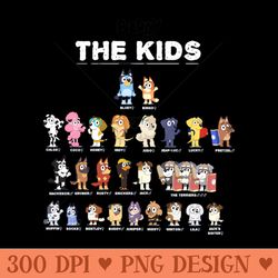 bluey children character sheet - vector png download
