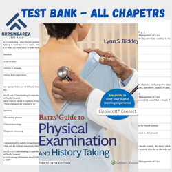 Test bank for Bates Guide To Physical Examination and History Taking 13th Edition Bickley| All Chapters