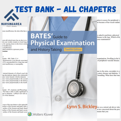 Test bank for Bates Guide to Physical Examination and History Taking, 12th Edition by Bickley | All Chapters