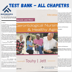 Test Bank for Ebersole and Hess Gerontological Nursing and Healthy Aging 5th Edition | All Chapters