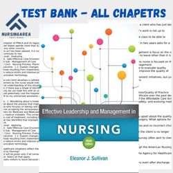 Test Bank for Effective Leadership and Management in Nursing 9th Edition | All Chapters