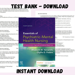 Test Bank for Essentials of Psychiatric Mental Health Nursing 4th Edition by Varcarolis | All Chapters