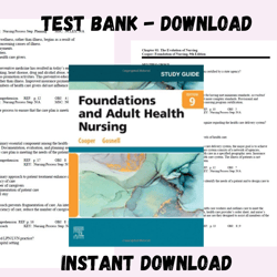 Test Bank for Foundations and Adult Health Nursing, 9th Edition Cooper| All Chapters