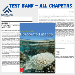 Test Bank for Fundamentals of Corporate Finance, 13th Edition Stephen Ross | All Chapters