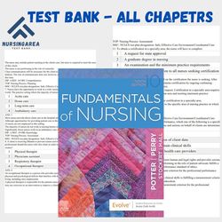 Test Bank for Fundamentals of Nursing 10th Edition| All Chapters