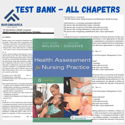 Test Bank Latest 2023 Health Assessment for Nursing Practice 6th Edition | All Chapters
