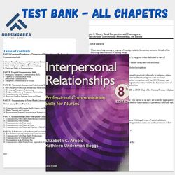 Test Bank for Interpersonal Relationships Professional Communication Skills for Nurses 8th Edition Arnold | All Chapters
