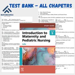 Test Bank for Introduction to Maternity and Pediatric Nursing 9th Edition BY Gloria Leifer | All Chapters