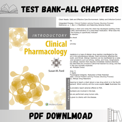 Test Bank for Introductory Clinical Pharmacology 12th Edition By Susan Ford | All Chapters
