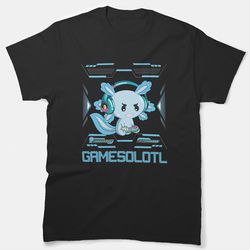 funny gamer axolotl lover gamesolotl gaming axolotl essential t-shirt
