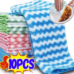 10pcs Kitchen Washing Dish Rags Microfiber Cleaning Rag