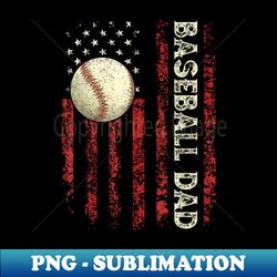 fathers day baseball dad usa flag - vintage sublimation png download