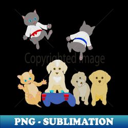 adorable newborn baby kittens u0026 puppies all in together - exclusive png sublimation download