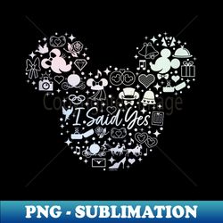 disney i said yes engagement proposal mickey head icon - premium png sublimation file