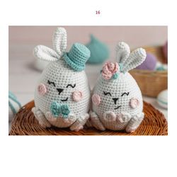 rabbits crochet patterns, amigurumi crochet pattern, rabbits amigurumi tutorial pdf in english