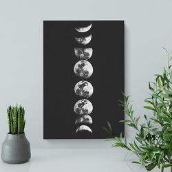 art wallpaper the moon phase canvas for decor 3