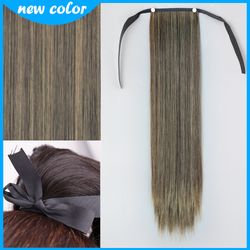 MERISIHAIR Synthetic Long Straight Wrap Around Clip-In Ponytail Hair Extension - Heat Resistant Pony Tail - Fake Hair