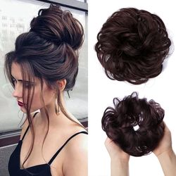 Synthetic Hair Bun Extensions - Messy Curly Elastic Hair Scrunchies Hairpieces - Synthetic Chignon Donut Updo Hair Piece