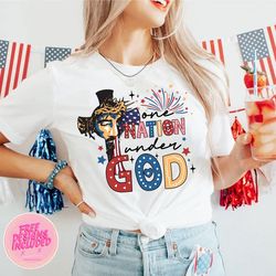 One nation under God png,4th of July png,Jesus 4th of july png,American cross png,Jesus png,4th Of July Shirt,America