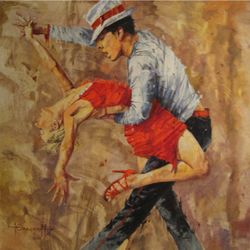 Salsa 3, Latin American Dancing, High-Resolution Digital File, The Author's Painting