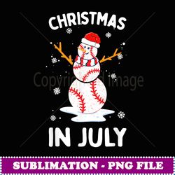 christmas in july funny baseball snowman men women - exclusive sublimation digital file