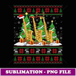 lights xmas sweater style ugly santa saxophone christmas - premium png sublimation file
