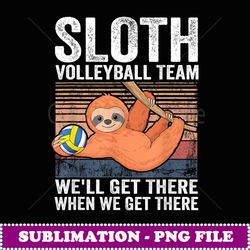 cute lazy sloth volleyball team funny retro volleyball - png transparent sublimation design