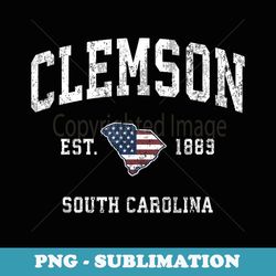 clemson south carolina sc vintage american flag design - sublimation digital download