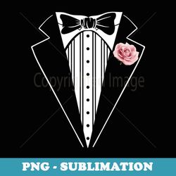 tuxedo funny adult rose boutonniere pink tuxedo costume - png sublimation digital download