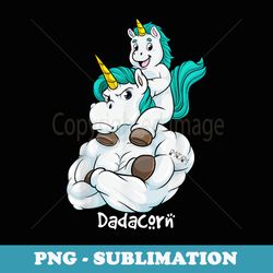 dadacorn muscle unicorn dad and baby fathers day - instant png sublimation download