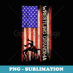 vintage american flag wrestling grandma wrestler silhouette - vintage sublimation png download