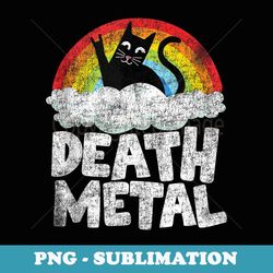 cat rainbow heavy metal band goth funny death metal - instant png sublimation download