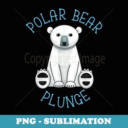 cute polar bear plunge winter sports - png sublimation digital download