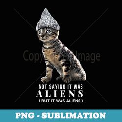 funny conspiracy cat tin foil hat aliens men - png sublimation digital download