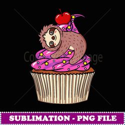 sloth cupcake birthday party hat bday lazy animal - digital sublimation download file