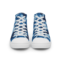 camouflage army blue color women’s high top canvas shoes