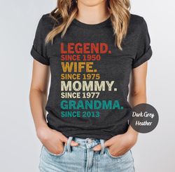 legend wife mommy grandpa customized t-shirt, personalized gifts for grandma