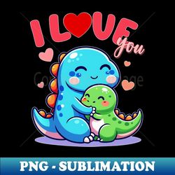 dinosaurs, i love you, dino family, cute baby dinosaur - exclusive sublimation digital file