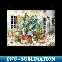 jerusalem courtyard oil on canvas - creative sublimation png download