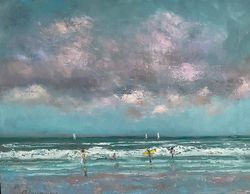 original oil painting on canvas art seascape 4 landscape oil painting beach painting sea