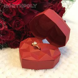 papercraft heart box n2, st valentine's day, love, pdf, gurko, pepakura, template, 3d origami, paper sculpture, low poly