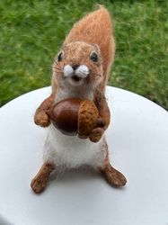 Felted squirrel adorable handmade needle felted animal