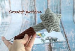 pattern crochet weapon, diy crochet pattern, morningstar, mace plush, educational toys, little viking, amigurumi pattern