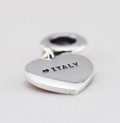 Italy Heart Flag Charms 925 Sterling Silver Handmade Charms