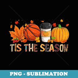 the season leopard pumpkin basketball halloween fall leaf - sublimation png file