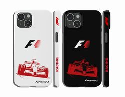 White Formula 1 F1 Phone Case For iPhone 15 14 13 12 11 Pro Max Mini Phone Protection Slim Phone Cases Racing Car Lovers